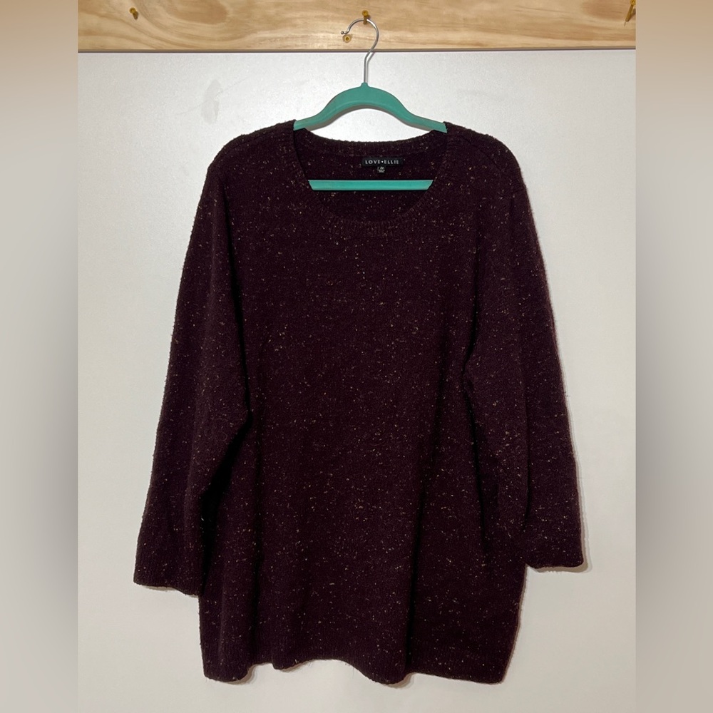 Love Ellie Sweater Heavy Winter Women Size 2X Purple Speckled Comfy